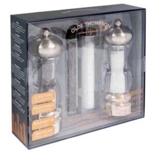 New Olde Thompson 7"H Salt & Pepper Acrylic, Silver gift set